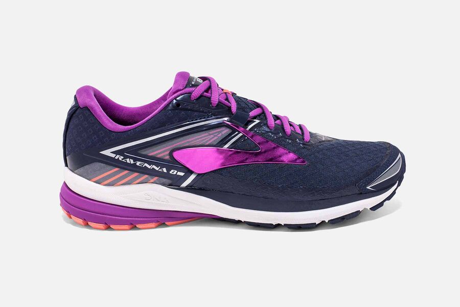 Brooks Ravenna 8 Womens Australia - Road Running Shoes - Navy/Purple (402-YSVPB)